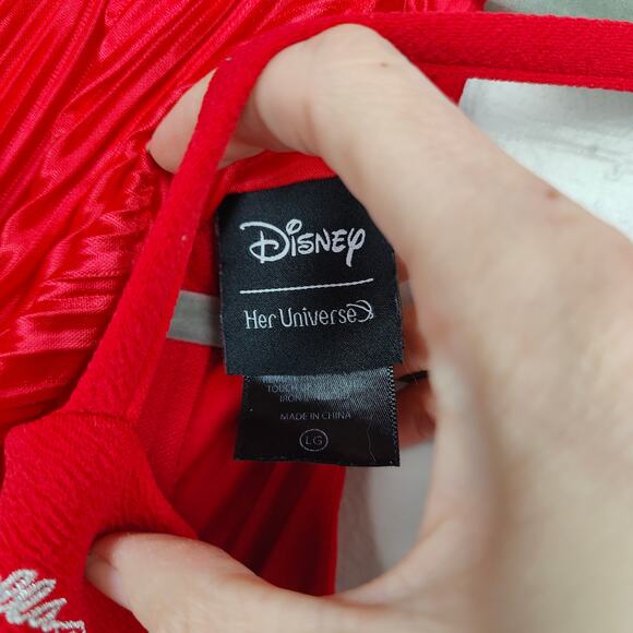 Hot Topic Her Universe Disney Cruella Red Dress Womens Large Red Gown Maxi - Picture 6 of 9